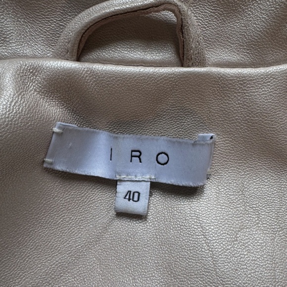 IRO Motobike Pink Metalic jacket 100% Lamb Leather Size 40 - Picture 7 of 8